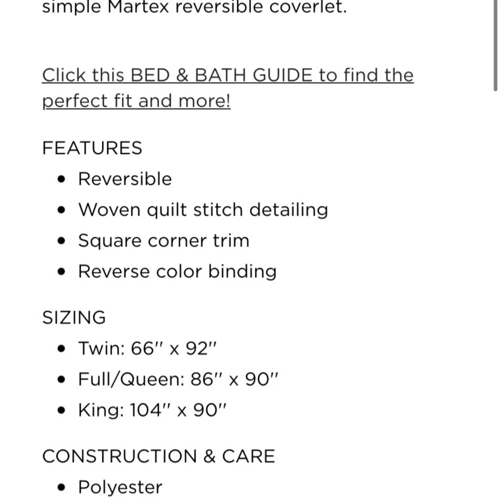 Martex Reversible Coverlet RED NAVY TWIN SIZE QUILT